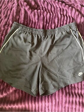 Nike Women's Black Athletic Shorts with White Trim